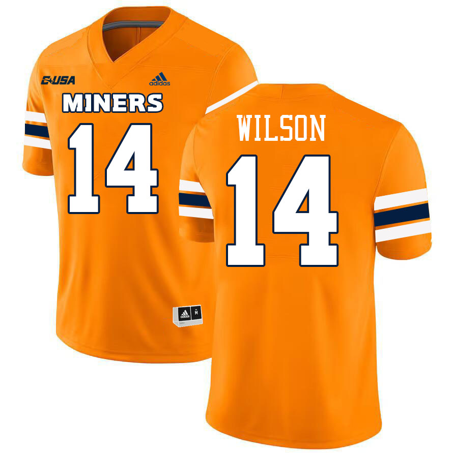 #14 Hahsaun Wilson UTEP Jersey,UTEP Miners College Football Jersey,Uniforms-Orange